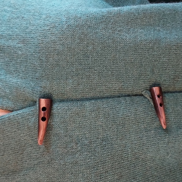 Royal Scot Women's Cardigan Sweater Green Alpaca Wool Longer Length Peru FLAW L - Picture 2 of 10